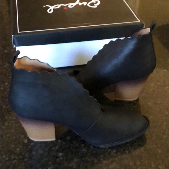Qupid Open Top Bootie Black Size 7.5 - Picture 6 of 8